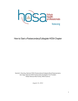 How to Start a Postsecondary/Collegiate HOSA Chapter