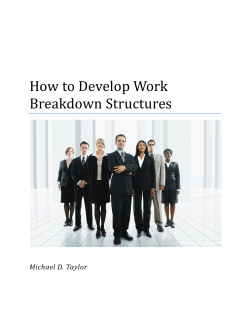 How to Develop Work Breakdown Structures  Michael D. Taylor