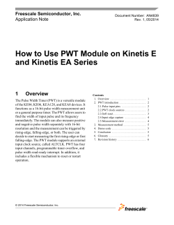 How to Use PWT Module on Kinetis E 1 Overview