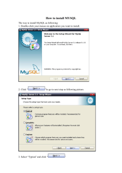 How to install MYSQL