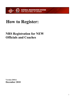 How to Register:  NRS Registration for NEW Officials and Coaches