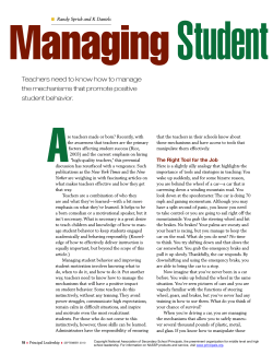 Student Managing  Teachers need to know how to manage