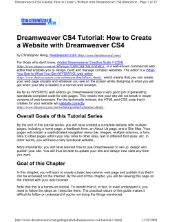 Dreamweaver CS4 Tutorial: How to Create a Website with Dreamweaver CS4