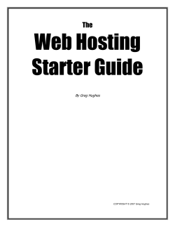 Web Hosting Starter Guide  The