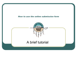A brief tutorial How to use the online submission form