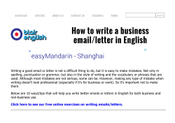 How to write a business email/letter in English easyMandarin - Shanghai