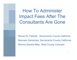 How To Administer Impact Fees After The Consultants Are Gone