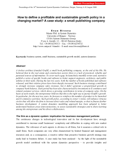How to define a profitable and sustainable growth policy in... changing market? A case study: a small publishing company