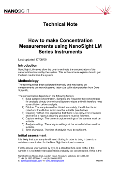 Technical Note  How to make Concentration Measurements using NanoSight LM