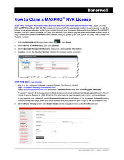 How to Claim a MAXPRO NVR License ®