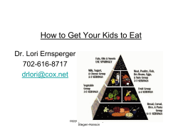 How to Get Your Kids to Eat Dr. Lori Ernsperger 702-616-8717