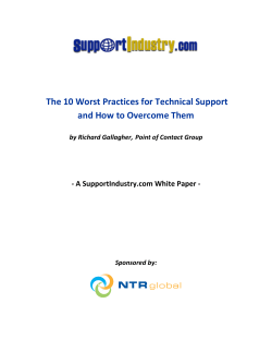  The 10 Worst Practices for Technical Support   and How to Overcome Them   ‐ 
