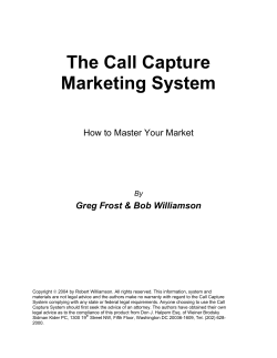 The Call Capture Marketing System How to Master Your Market