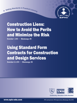 Construction Liens: How to Avoid the Perils and Minimize the Risk