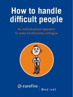How to handle difficult people  An individualised approach