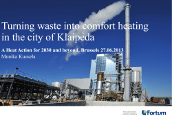Turning waste into comfort heating in the city of Klaipeda Monika Kuusela