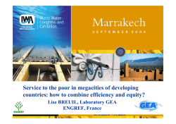 Service to the poor in megacities of developing ENGREF, France