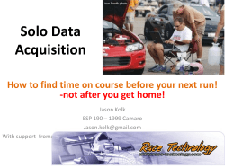 Solo Data Acquisition -not after you get home!