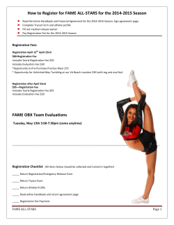 How to Register for FAME ALL-STARS for the 2014-2015 Season
