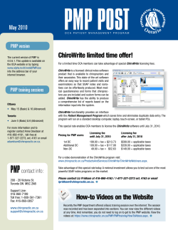 PMP POST ChiroWrite limited time offer! May 2010