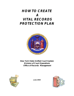 HOW TO CREATE A VITAL RECORDS PROTECTION PLAN