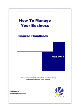 How To Manage Your Business Course Handbook