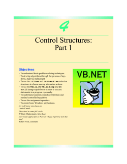4 Control Structures: Part 1 Objectives
