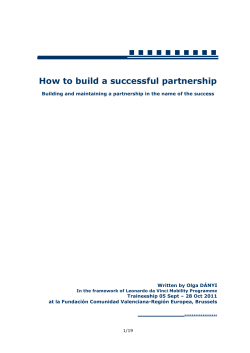 _____.......... How to build a successful partnership