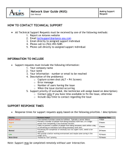 Network User Guide (NUG) HOW TO CONTACT TECHNICAL SUPPORT 
