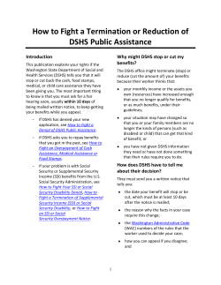 How to Fight a Termination or Reduction of DSHS Public Assistance Introduction