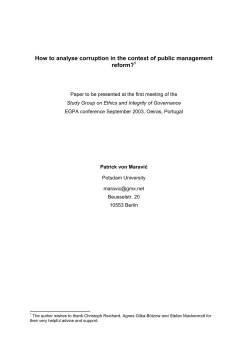 How to analyse corruption in the context of public management reform?