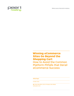 Winning eCommerce Sites Go Beyond the Shopping Cart How to Avoid the Common