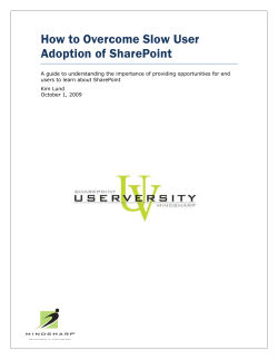 How to Overcome Slow User Adoption of SharePoint