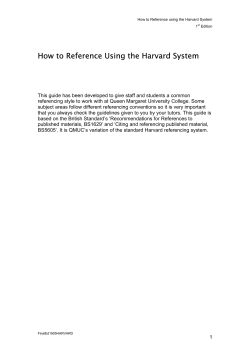 How to Reference Using the Harvard System