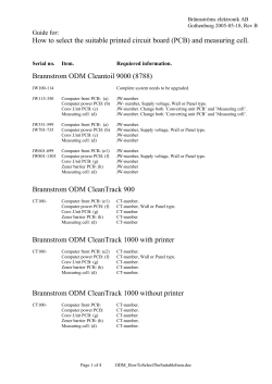How to select the suitable printed circuit board (PCB) and... Brannstrom ODM Cleantoil 9000 (8788)