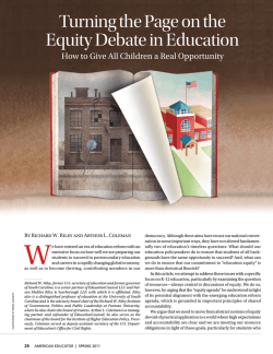 Turning the Page on the Equity Debate in Education