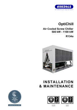 OptiChill INSTALLATION &amp; MAINTENANCE Air Cooled Screw Chiller