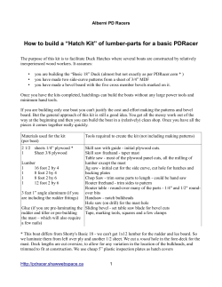 How to build a “Hatch Kit” of lumber-parts for a...