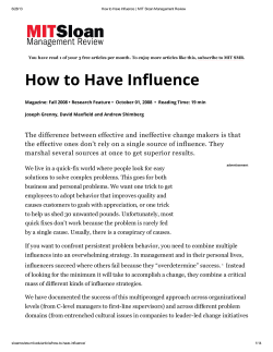 How to Have Influence