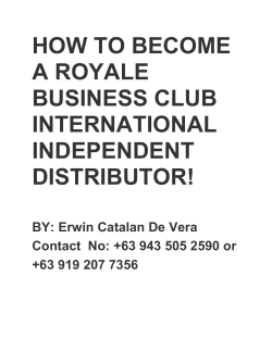 HOW TO BECOME A ROYALE BUSINESS CLUB INTERNATIONAL