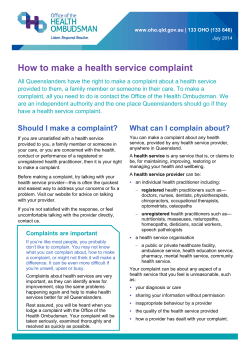 How to make a health service complaint
