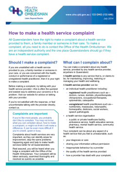 How to make a health service complaint