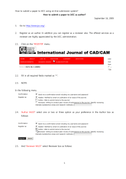 How to submit a paper to IJCC using on-line submission... September 16, 2009  1.  Go to