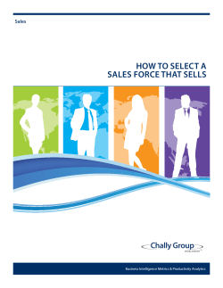 How to select a sales force tHat sells sales