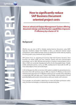 How to significantly reduce SAP Business Document oriented project costs