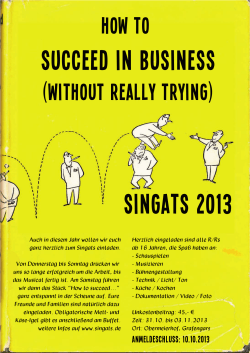 Succeed in Business Singats 2013 How to (Without really Trying)