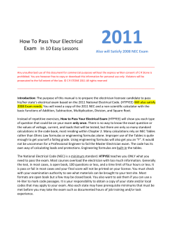 2011 How To Pass Your Electrical Exam In 10 Easy Lessons