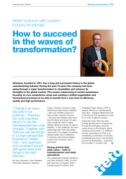 How to succeed in the waves of transformation? Better business with superior