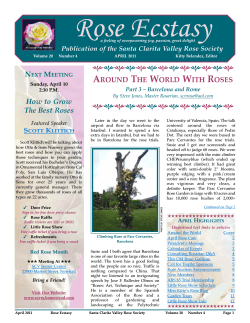Rose Ecstasy Publication of the Santa Clarita Valley Rose Society