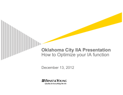Oklahoma City IIA Presentation How to Optimize your IA function